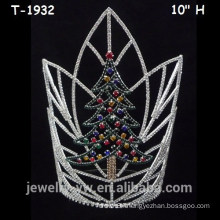 Large colored crystal christmas tree crowns, christmas pageant crowns